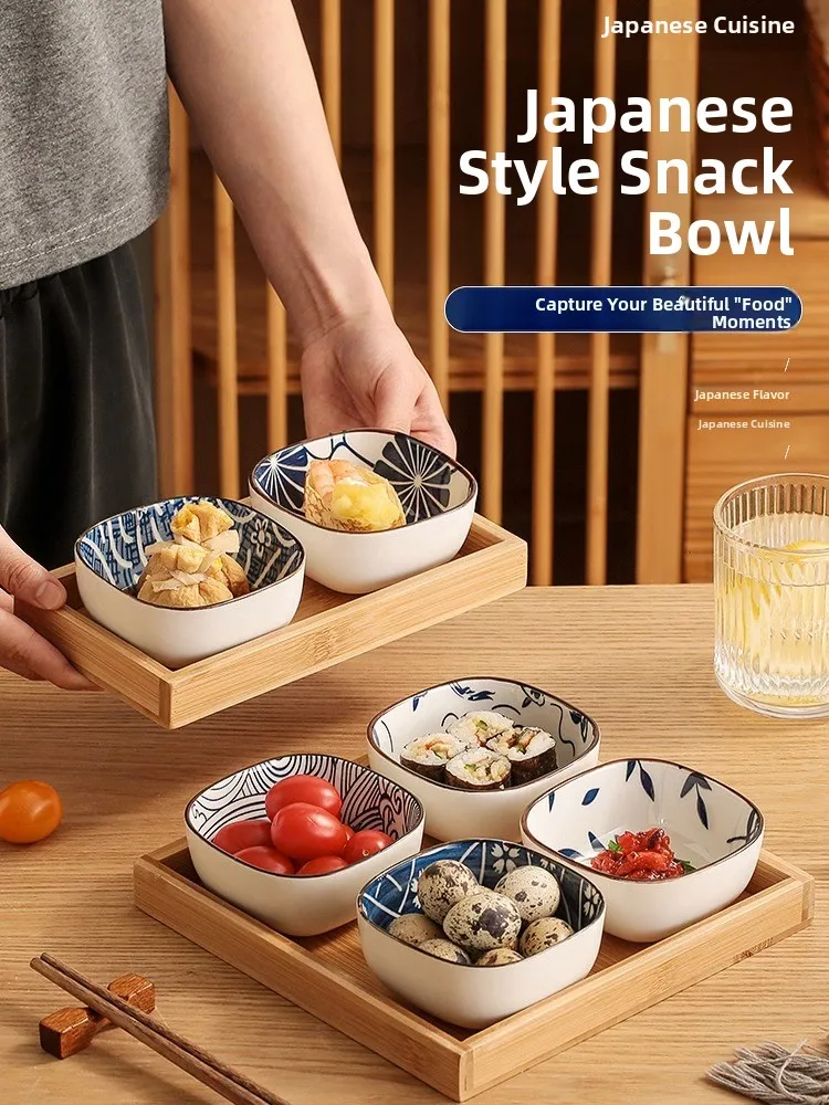 Japanese Snacks - Japanese Style Ceramic Seasoning Plate Square