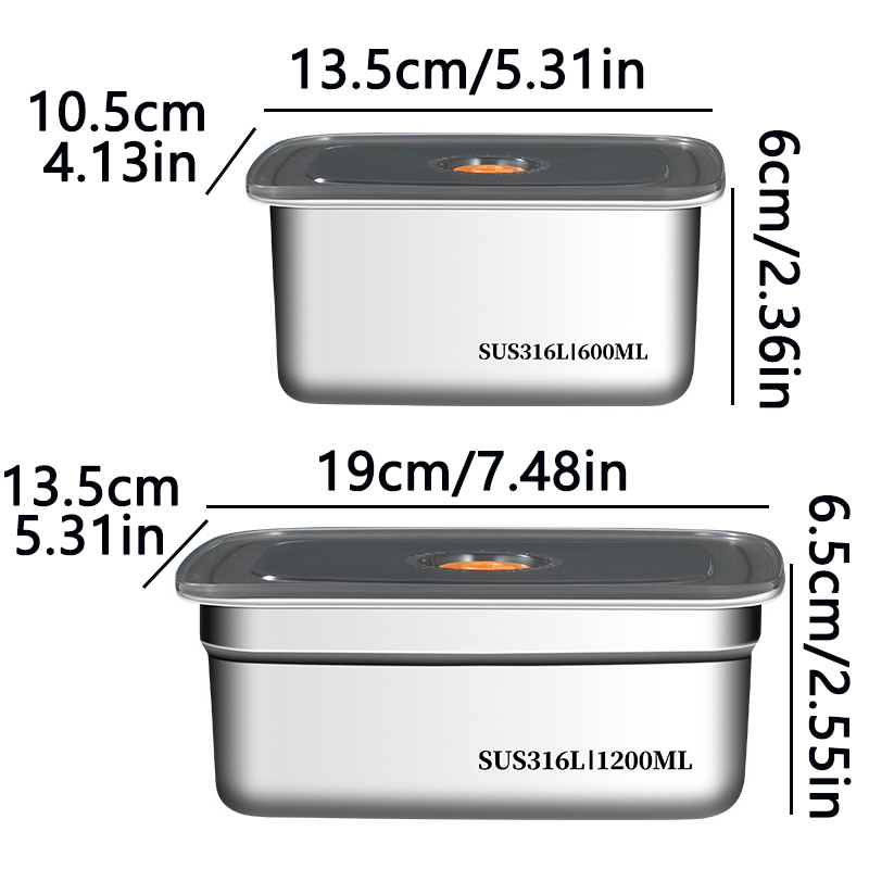 Bento Box - Food Grade 316 Stainless Steel Fresh-Keeping