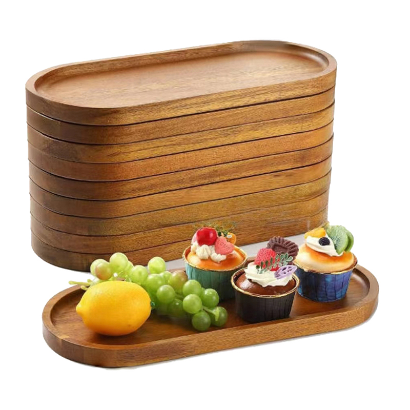Japanese Snacks - Tableware Solid Wood Food Tray Round