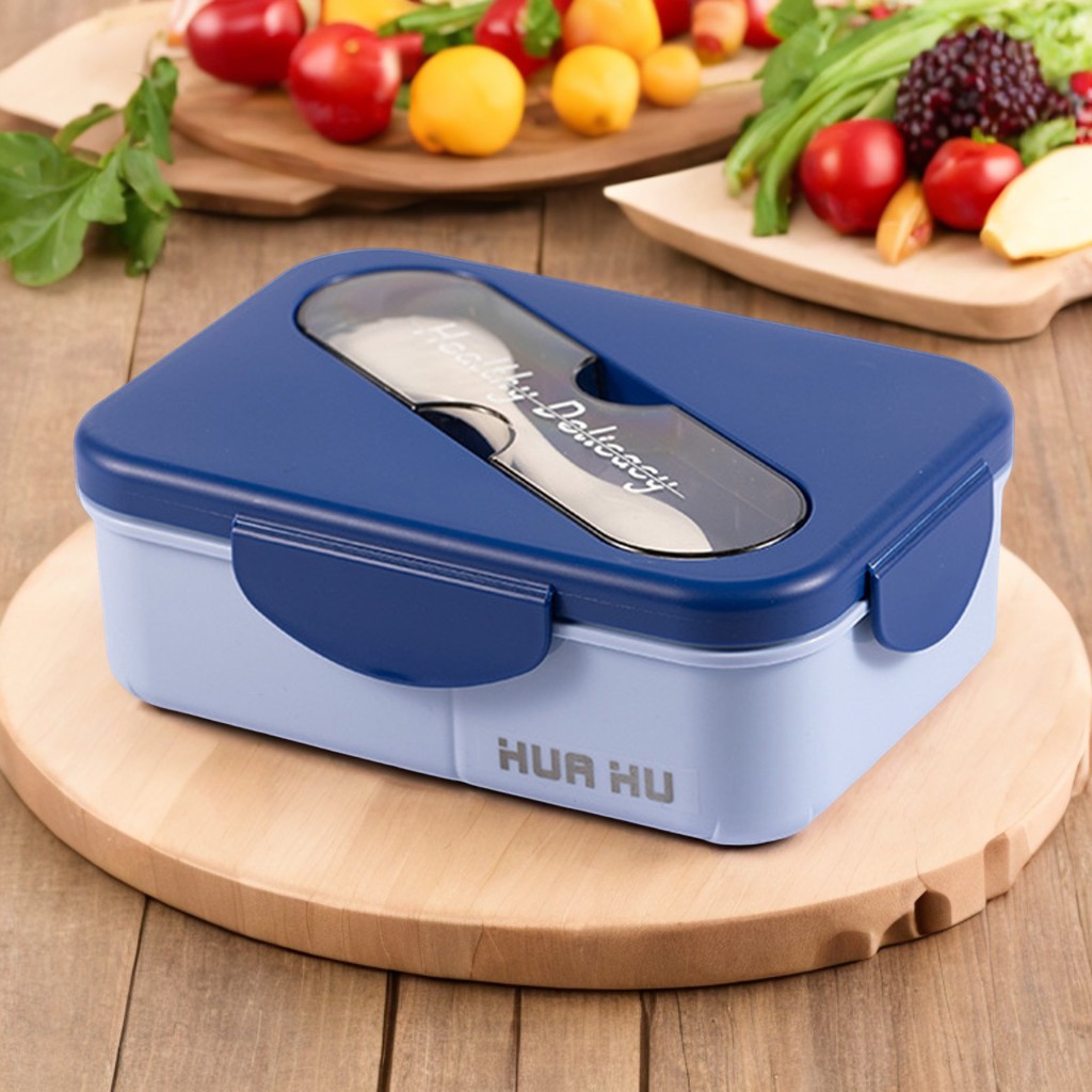 Bento Box - Student Lunch Box With Fork Plastic