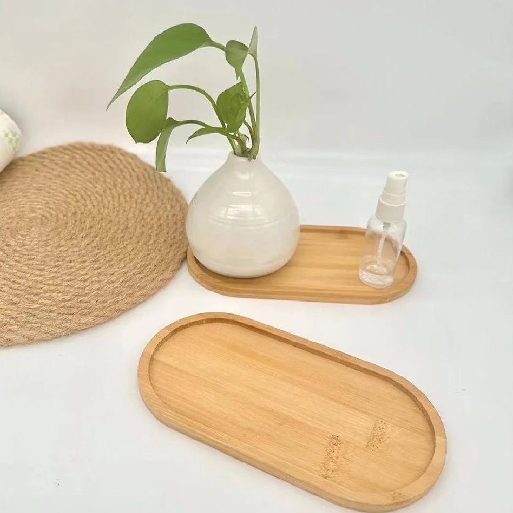 Japanese Snacks - 2Pcs/Wooden Tray Round Wooden Tray Japanese-Style