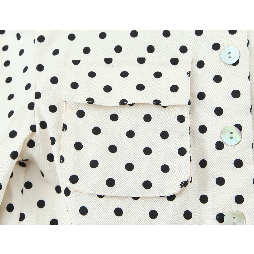Elegant Chic Fitted Polka Dot  - Matcha ulasan dan harga