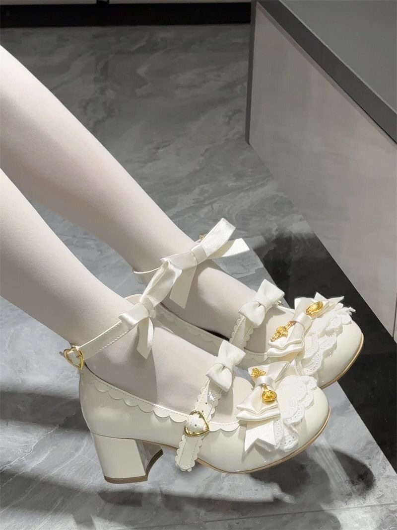 Kawaii Lolita Shoes With Heart - Japanese Tea ulasan dan harga