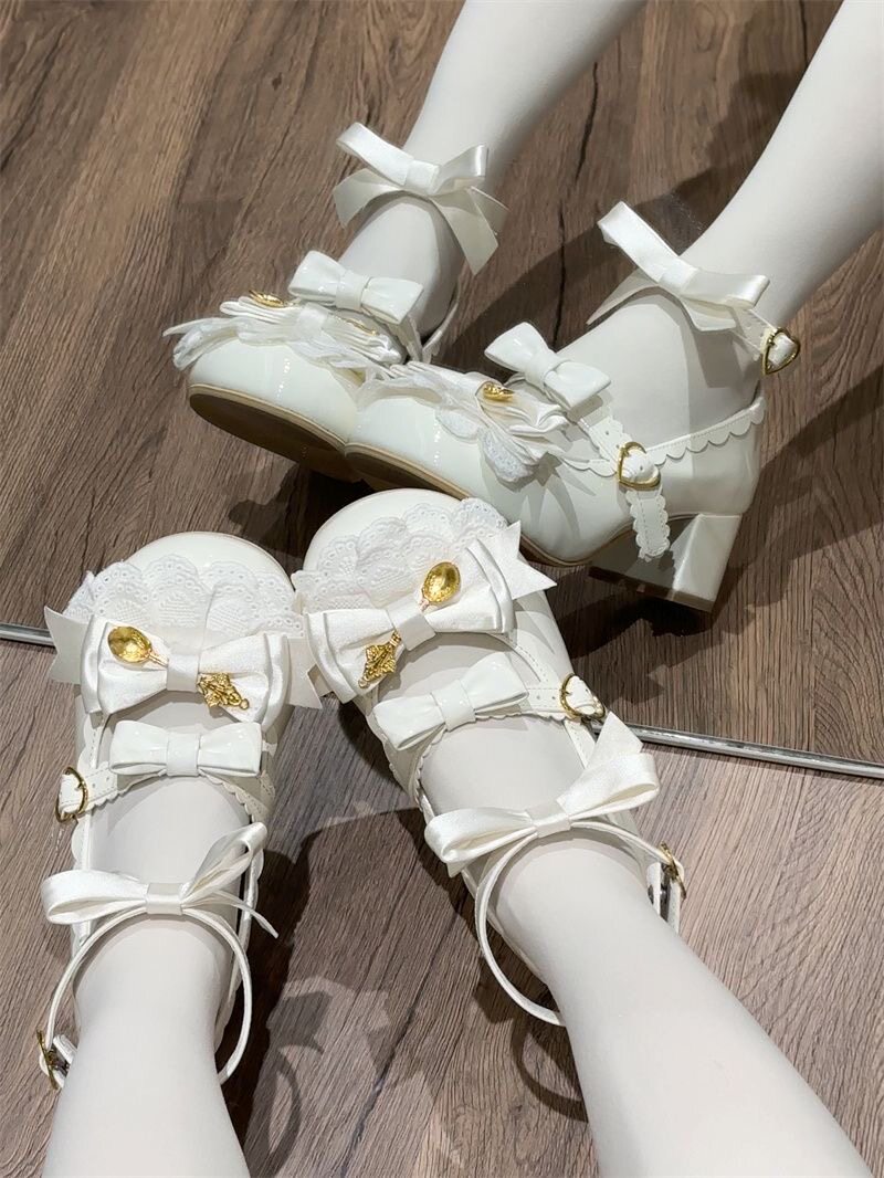 Kawaii Lolita Shoes With Heart - Japanese Tea ulasan dan harga