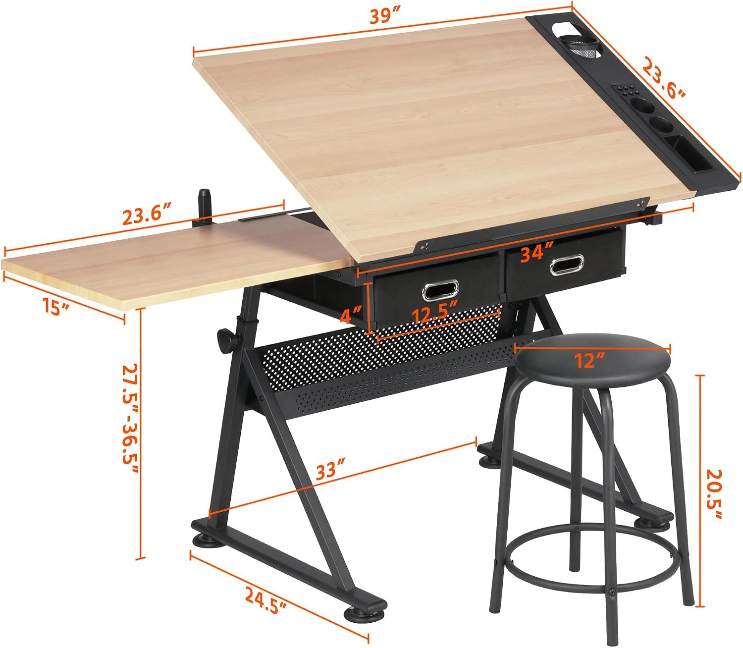 Adjustable Drafting Table Art  - Matcha ulasan dan harga