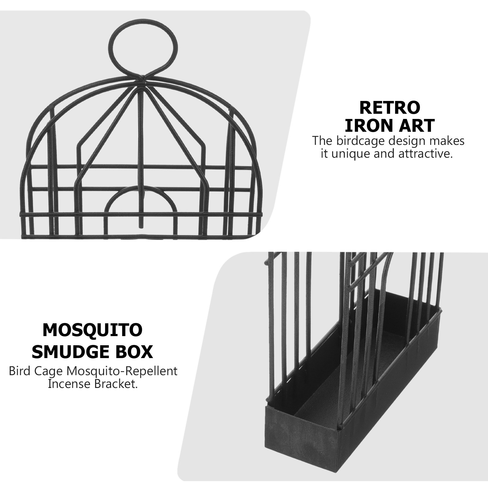 Black Retro Iron Birdcage Brac - Incense Holder ulasan dan harga