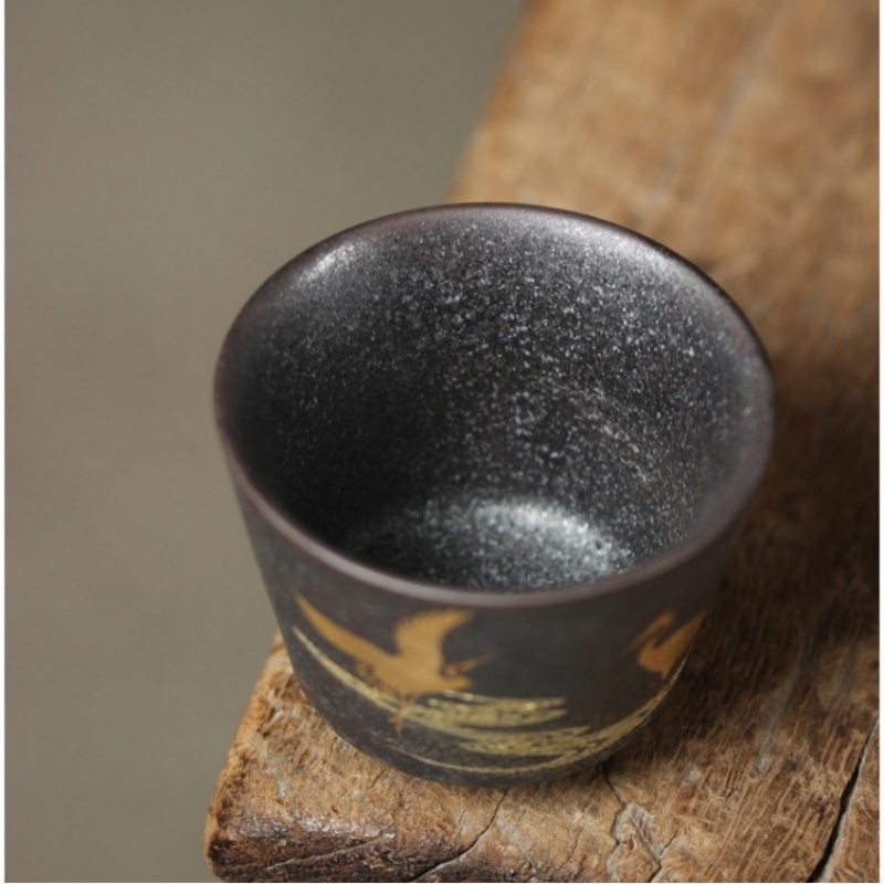 100ML Japanese Crane Tea Cup H - Japanese Pottery ulasan dan harga