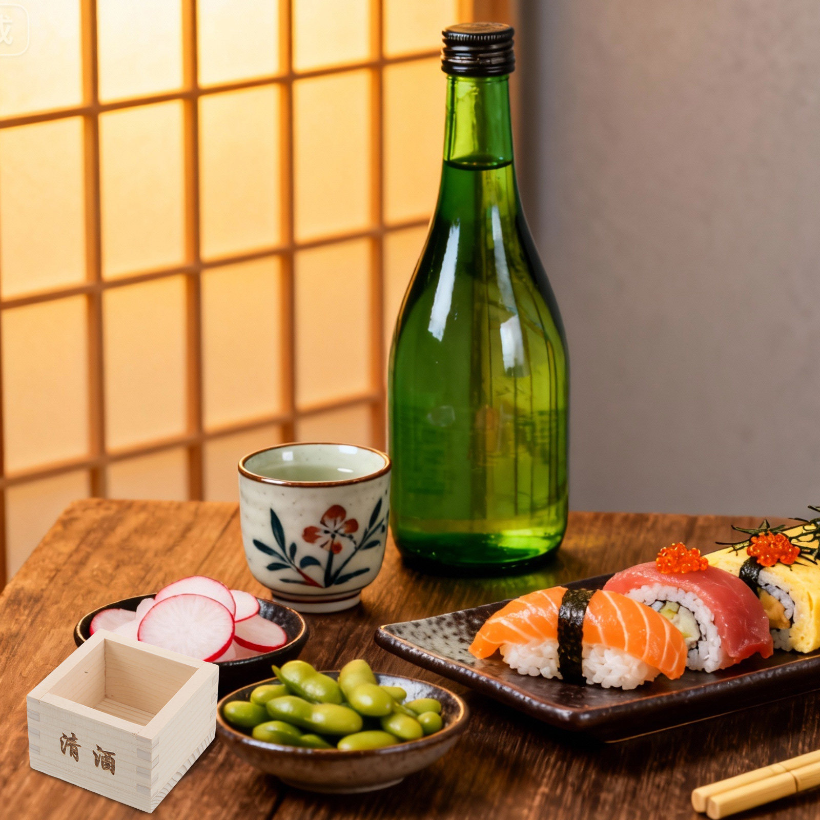 2Pcs Wooden Sake Masu Box Trad - Japanese Restaurant Lifestyle ulasan dan harga