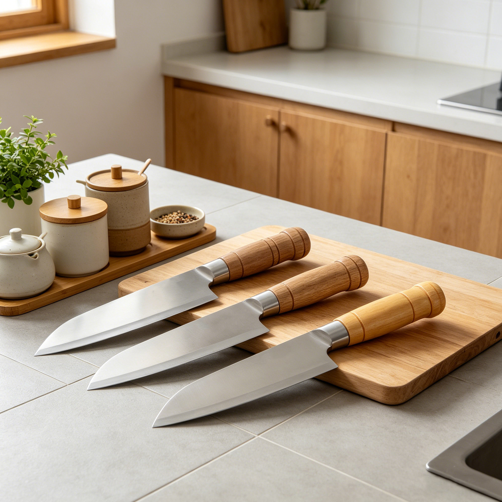 3pcs Wooden Knife Handle Grips - Japanese Knife ulasan dan harga